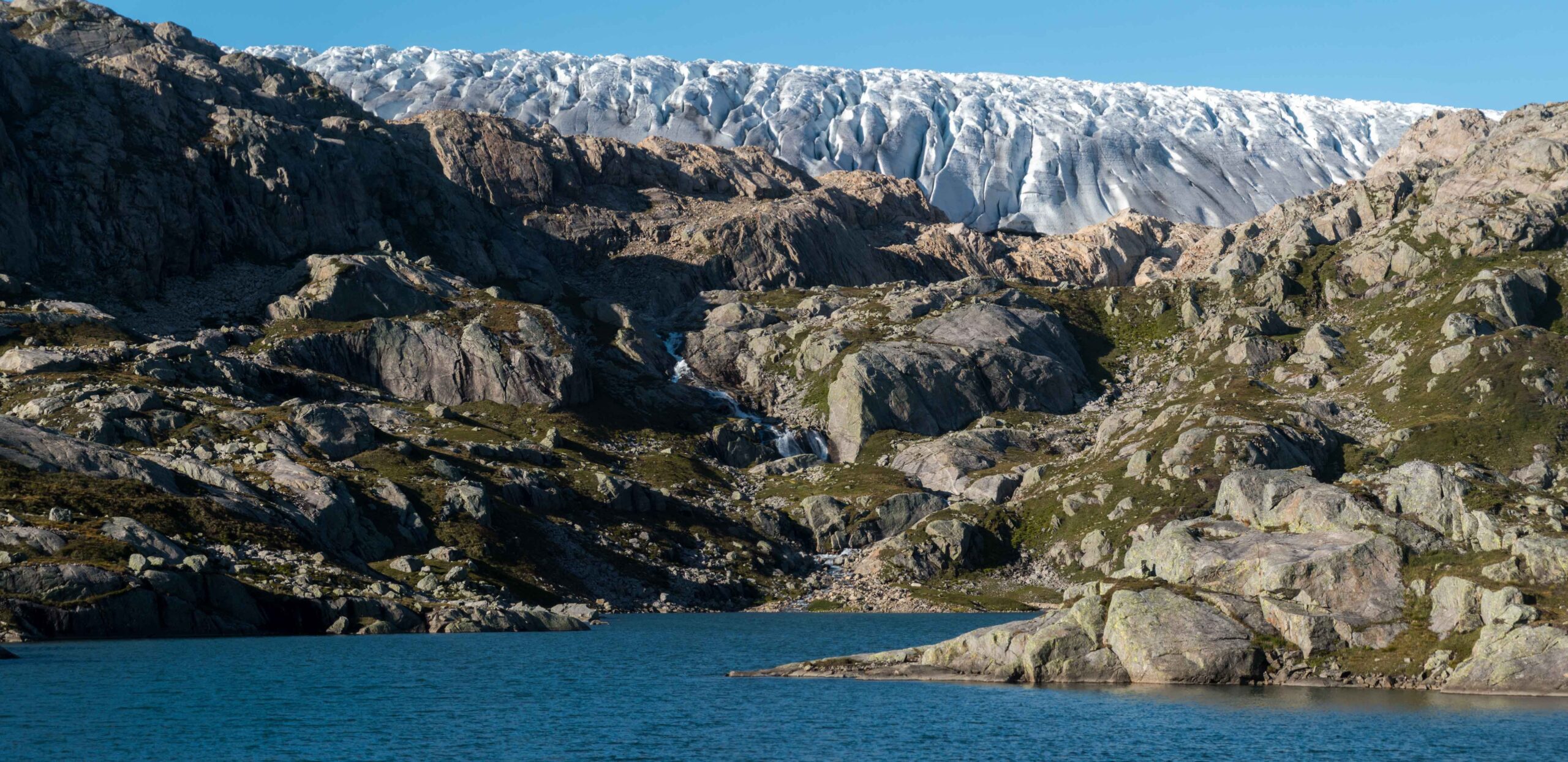 Uitzicht op Folgefonna vanuit Inste Botnane, augustus 2021.