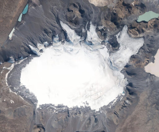 Þorisjökull met de drie noordelijke uitlopers in 2019. Bron: map.is/loftmyndir.