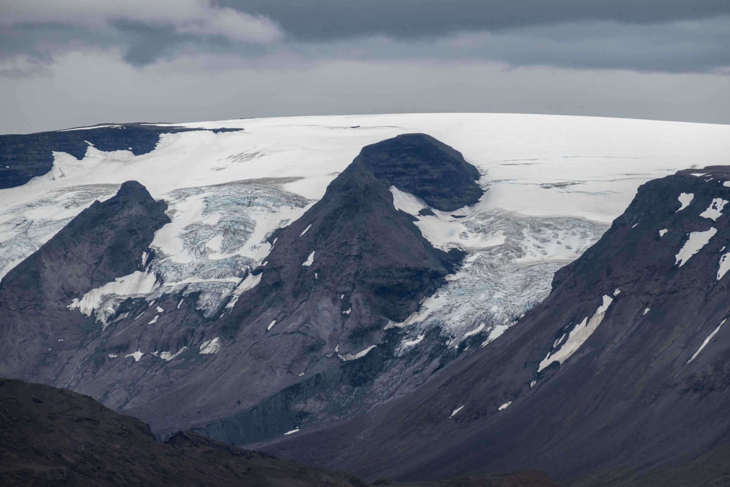 De top van de Regnbúðajökull, juli 2023.