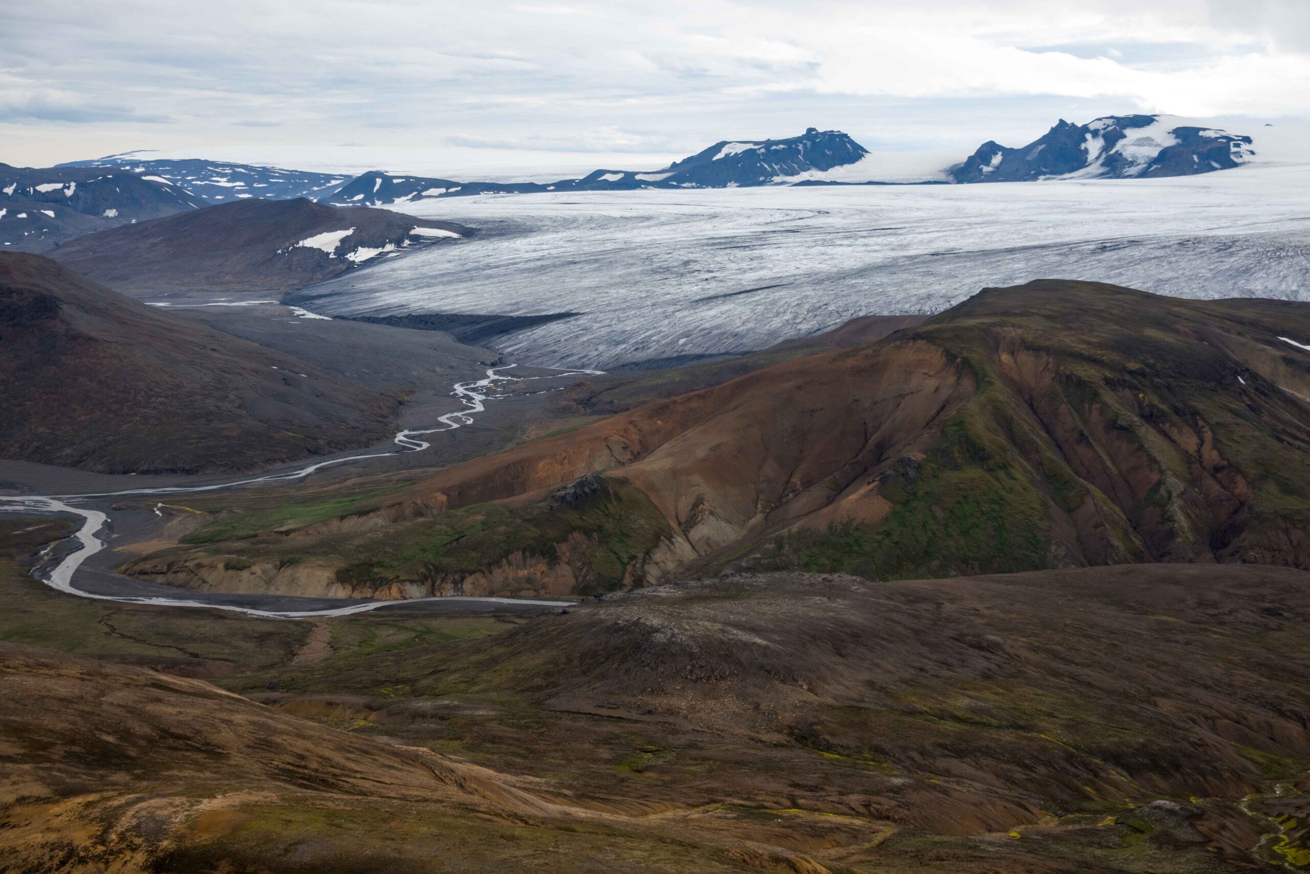 De Leiðarjökull vanaf de berg Rauðakollur, juli 2023.