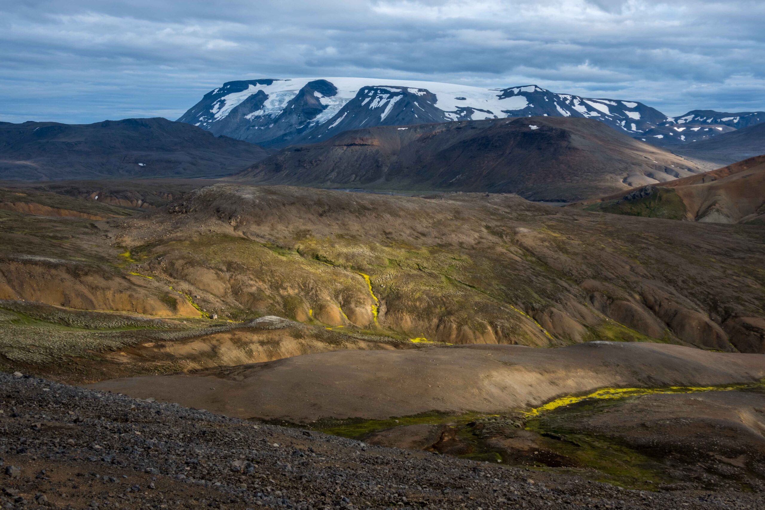 De Regnbúðajökull vanaf de Rauðakollur, juli 2023.