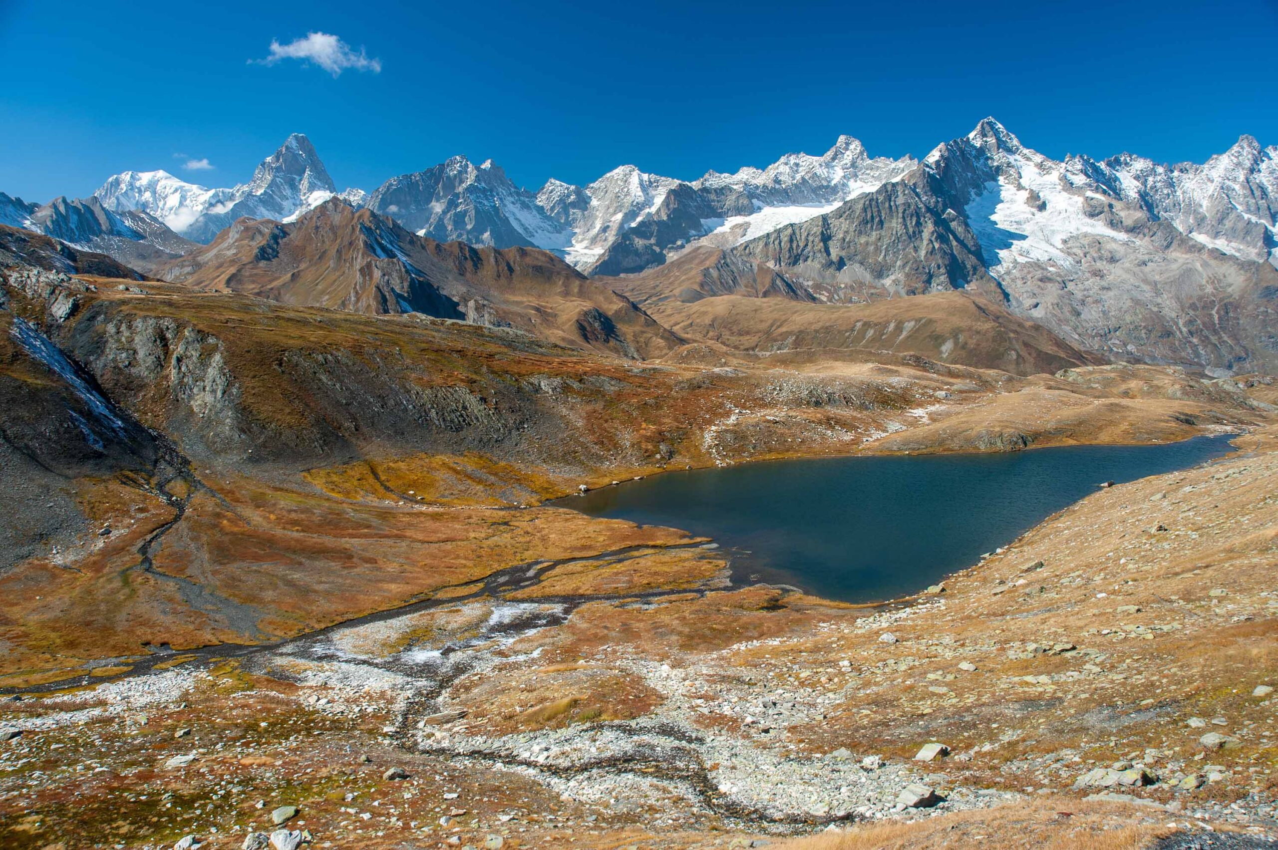 Mont Blancmassief vanaf Lacs de Fenêtre.