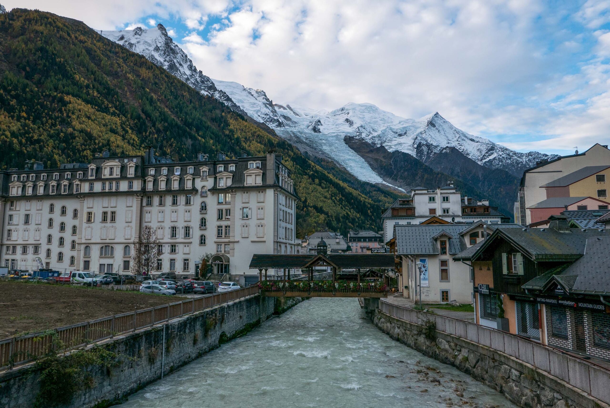 Mont Blanc vanuit Chamonix.