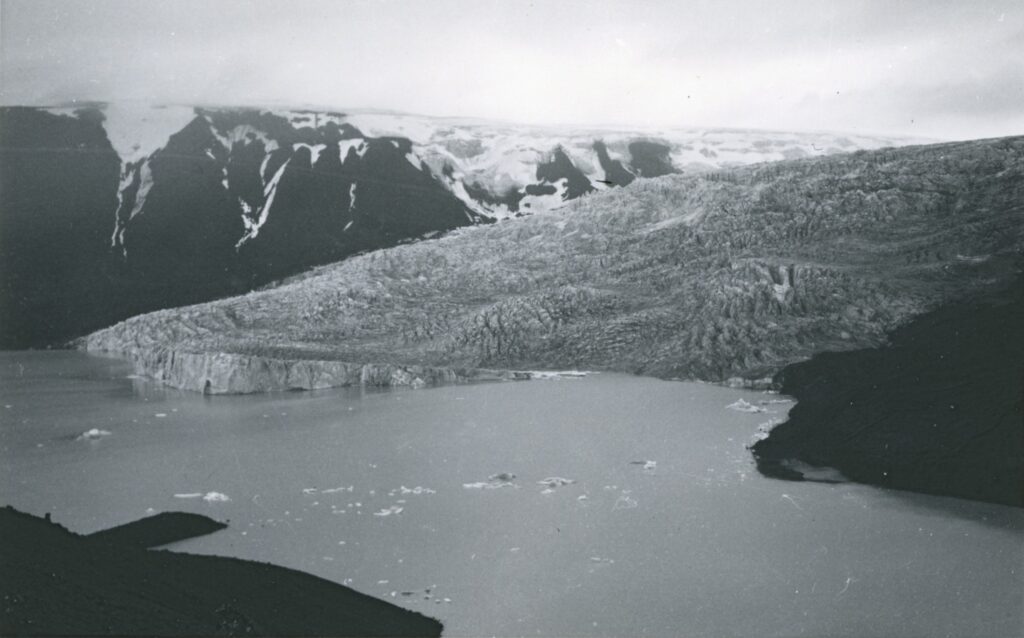 Norðurjökull in 1934. Fotograaf: Ingólfur Ísólfsson, Jöklarannsóknafélag Íslands.