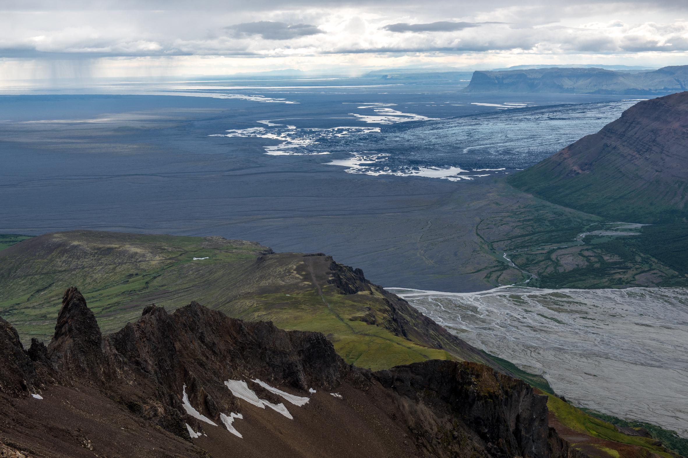 Skeiðarárjökull vanaf Kristínartindar, 2023.
