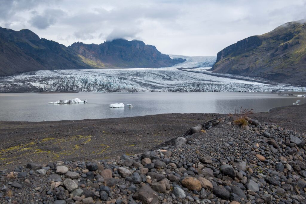 Uitzicht op de Skaftafellsjökull vanaf de composietmorene uit 1970-2000.