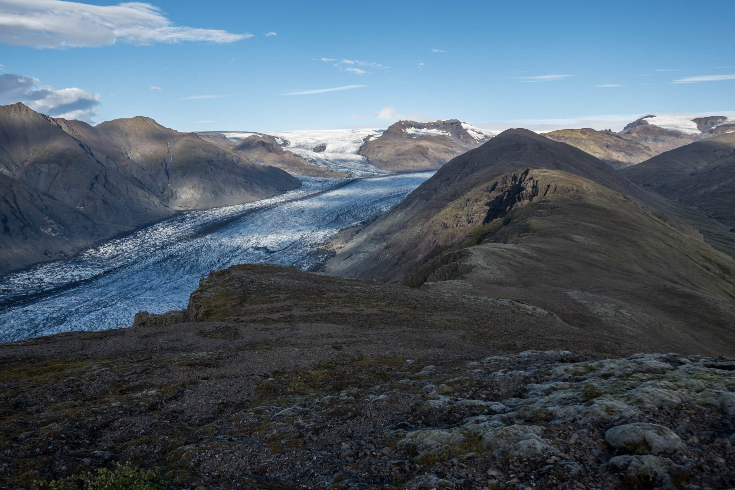 De bergrug Geitakinn begrenst de Heinabergsjökull in het oosten.