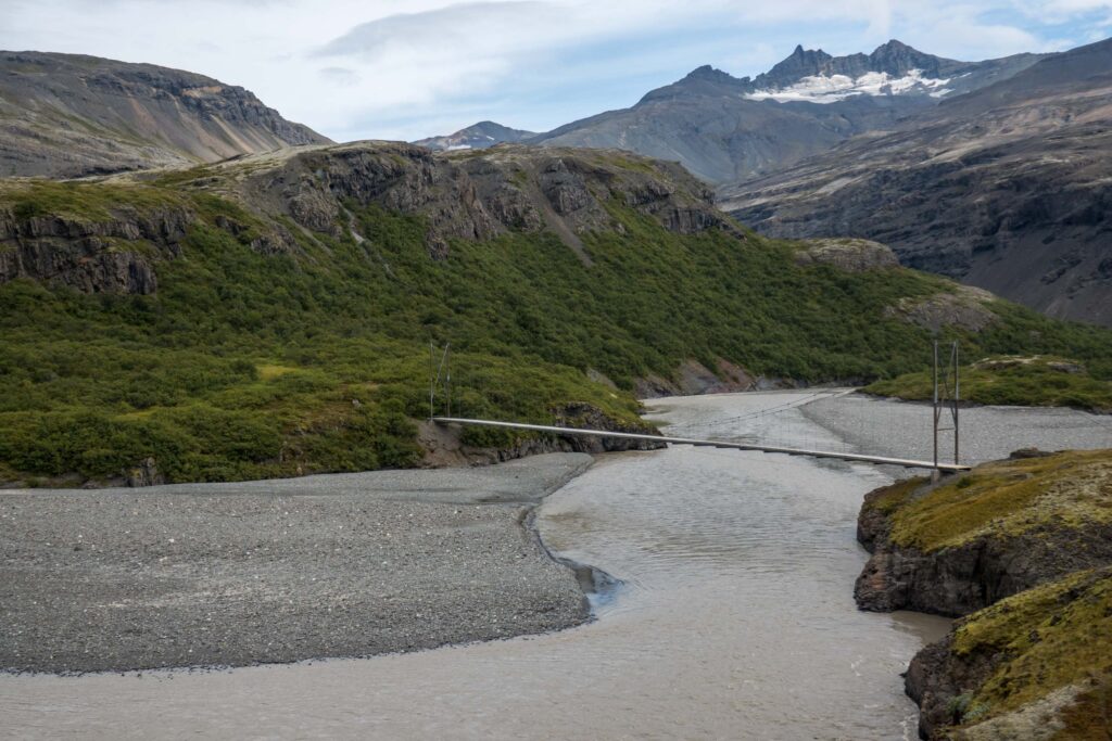 Bridge spanning the Jökulsá river since 2004.