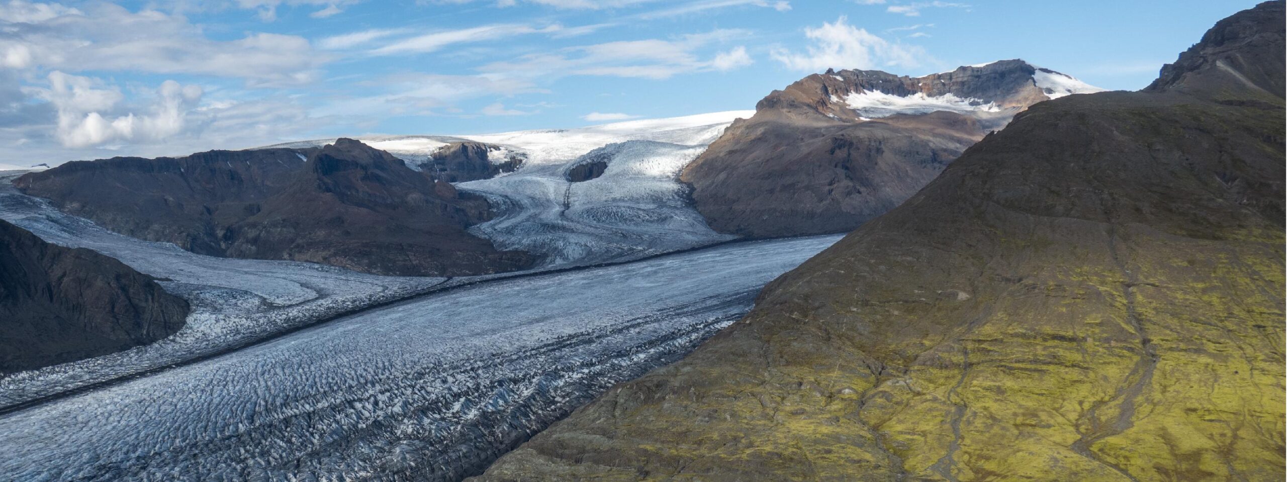 Heinabergsjökull at the entrance of Vatndalur, 2023.