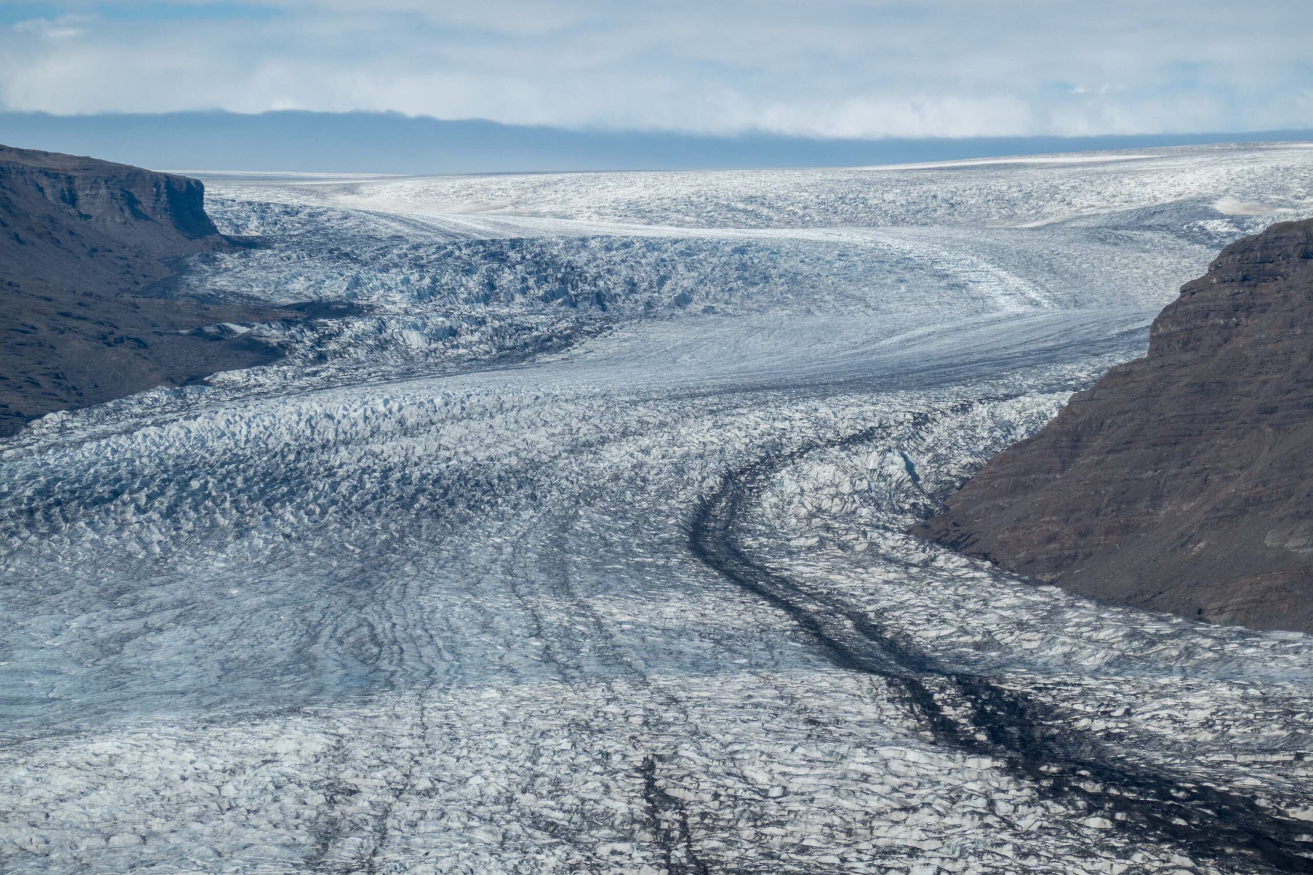 De ijsval van de Hoffellsjökull, augustus 2023.