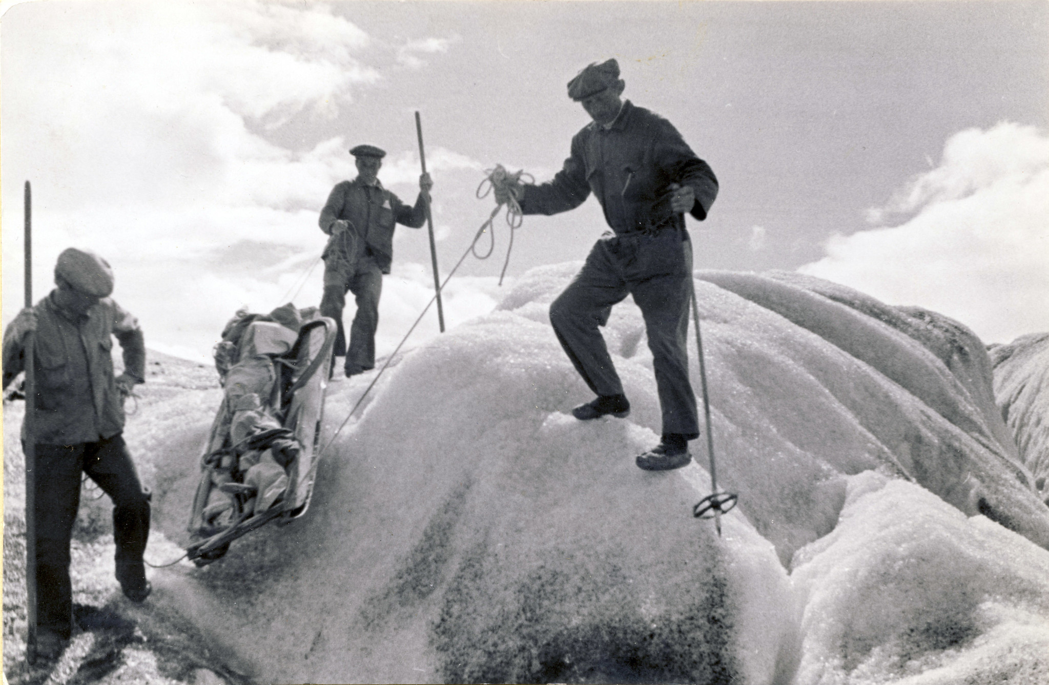 Zweeds-IJslandse wetenschappelijke expeditie op de Hoffellsjökull, 1936-1938. Fotograaf: Photograph: Sigurður Þórarinsson, Jöklarannsóknafélag Íslands.