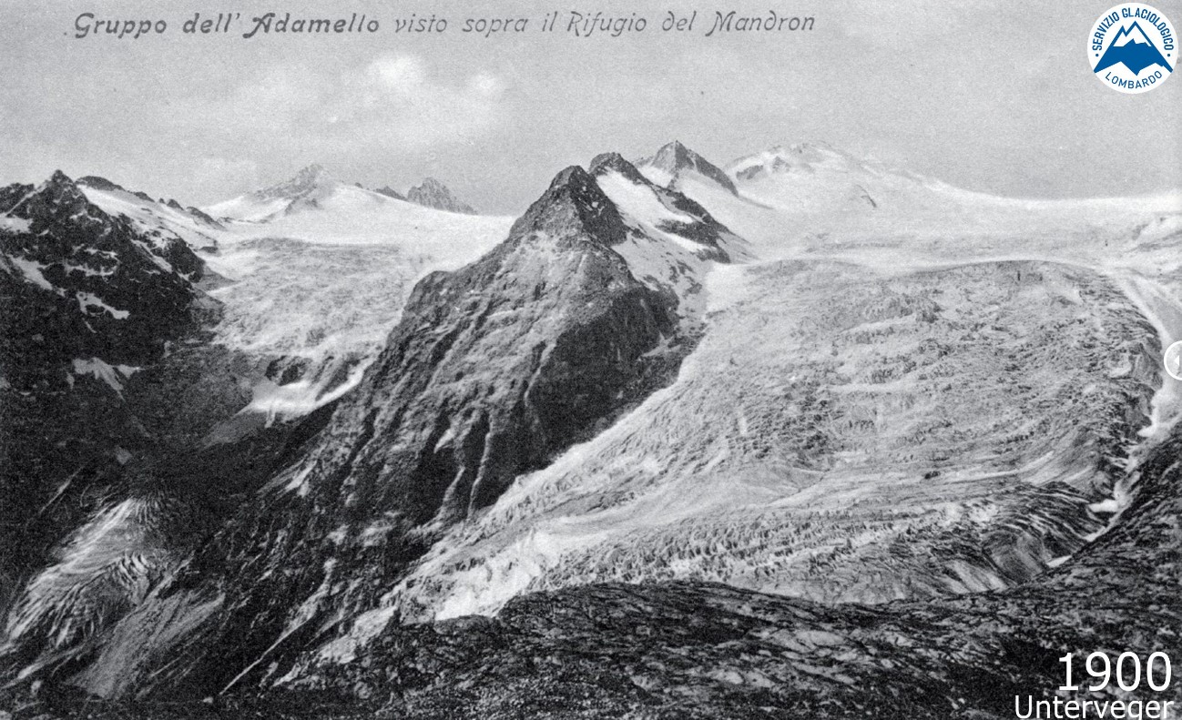 Mandrone Glacier in 1900. Photographer: Unteverveger via Glaciological Service of Lombardy.