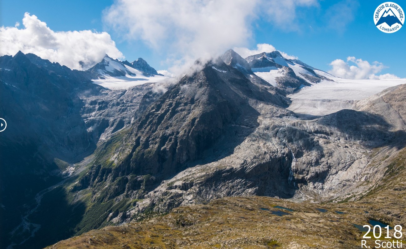 Mandrone Glacier in 2018. Photographer: R. Scotti, Glaciological Service of Lombardy.