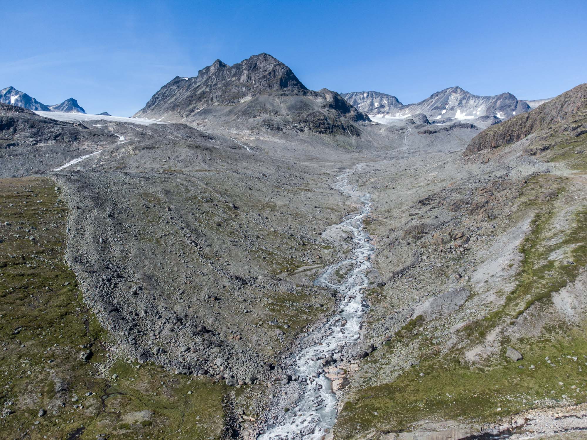 Drone image of the terminal moraine.