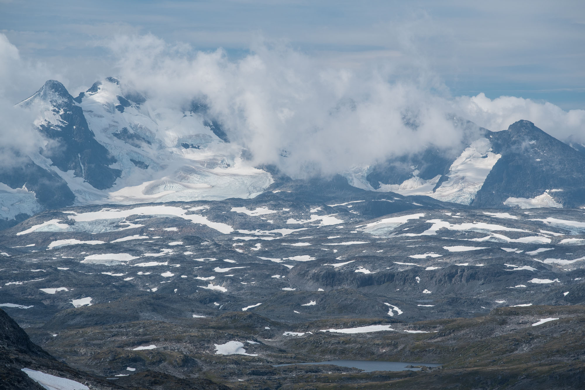 Styggedal ridge in the clouds.