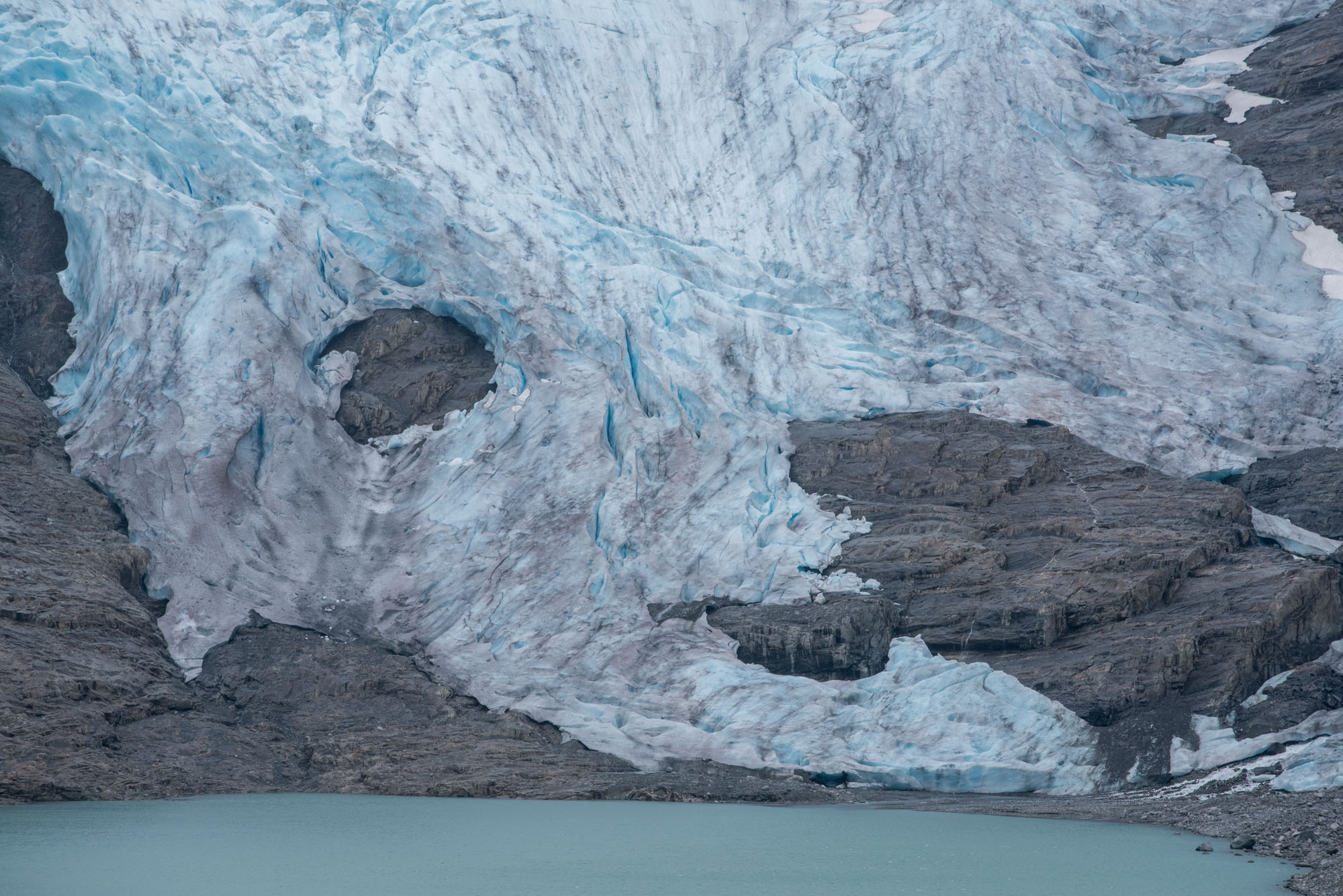 Disintegrating snout of Erdalsbreen.