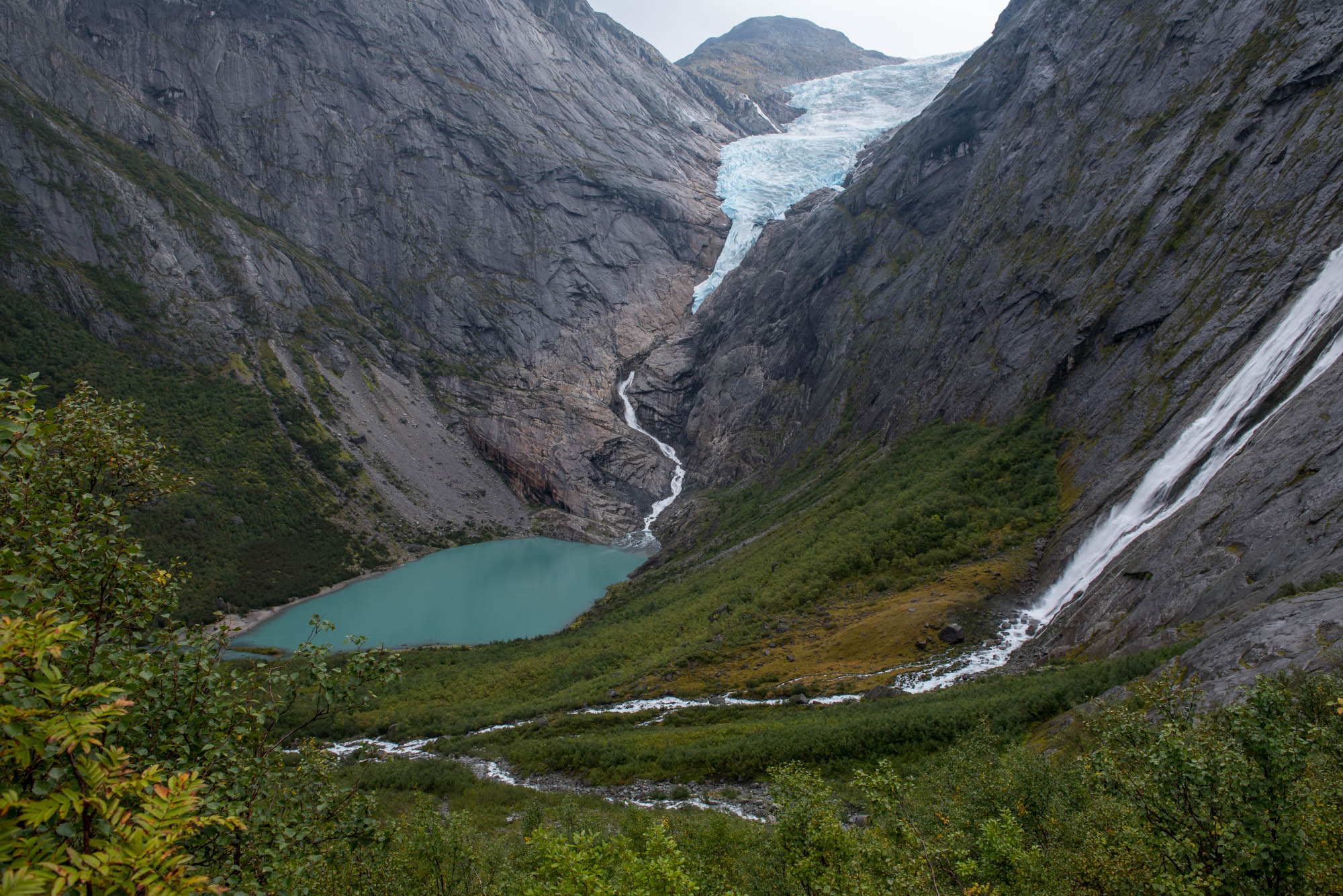 Briksdalsbreen above the lake.