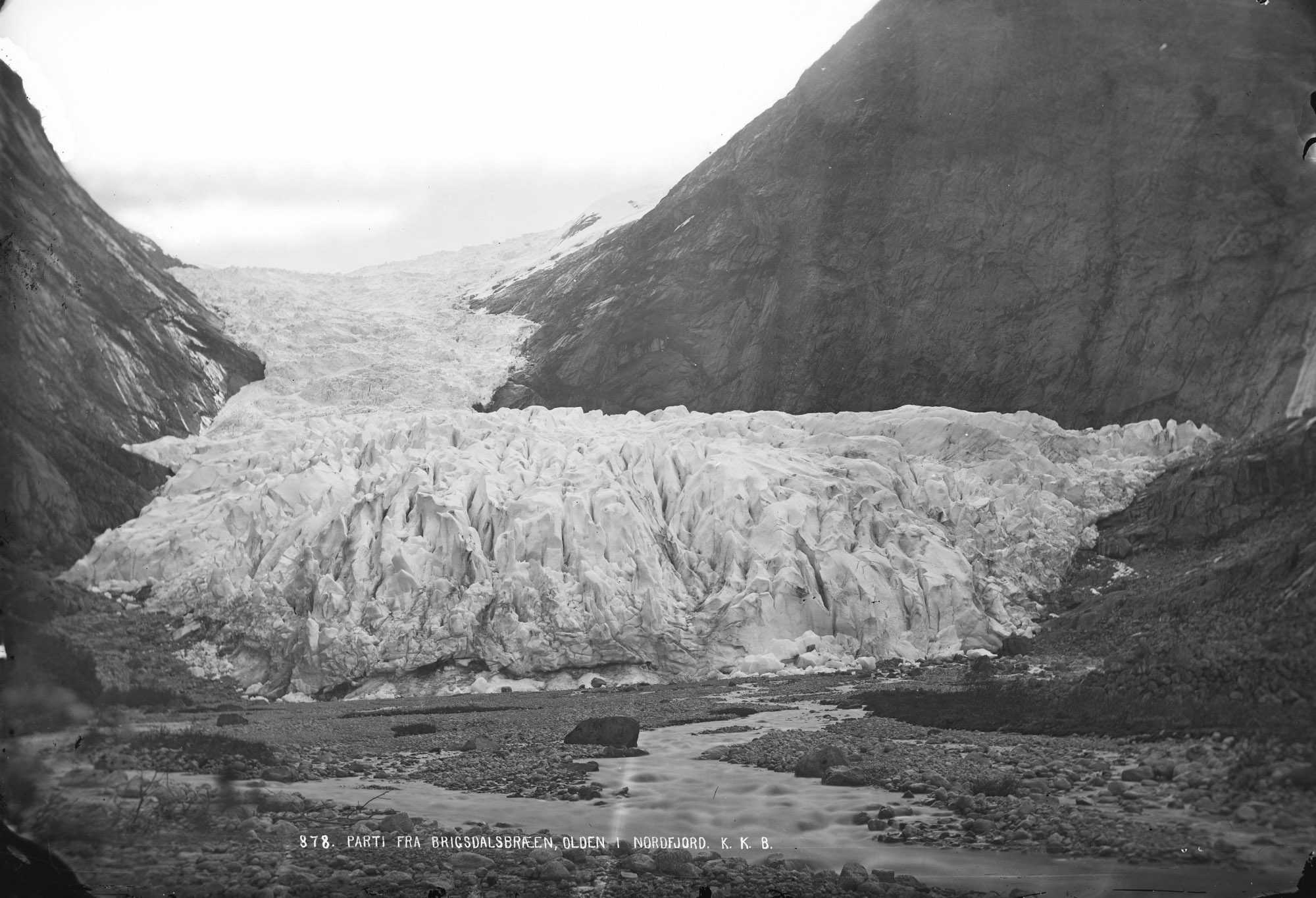 Briksdalsbreen in 1872 by Knud Knudsen, Bergen University Library ubb-kk-1318-0878