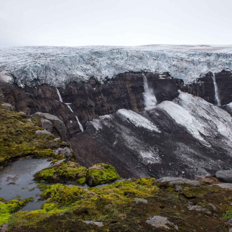 De klif van Huldujökull, juli 2023.