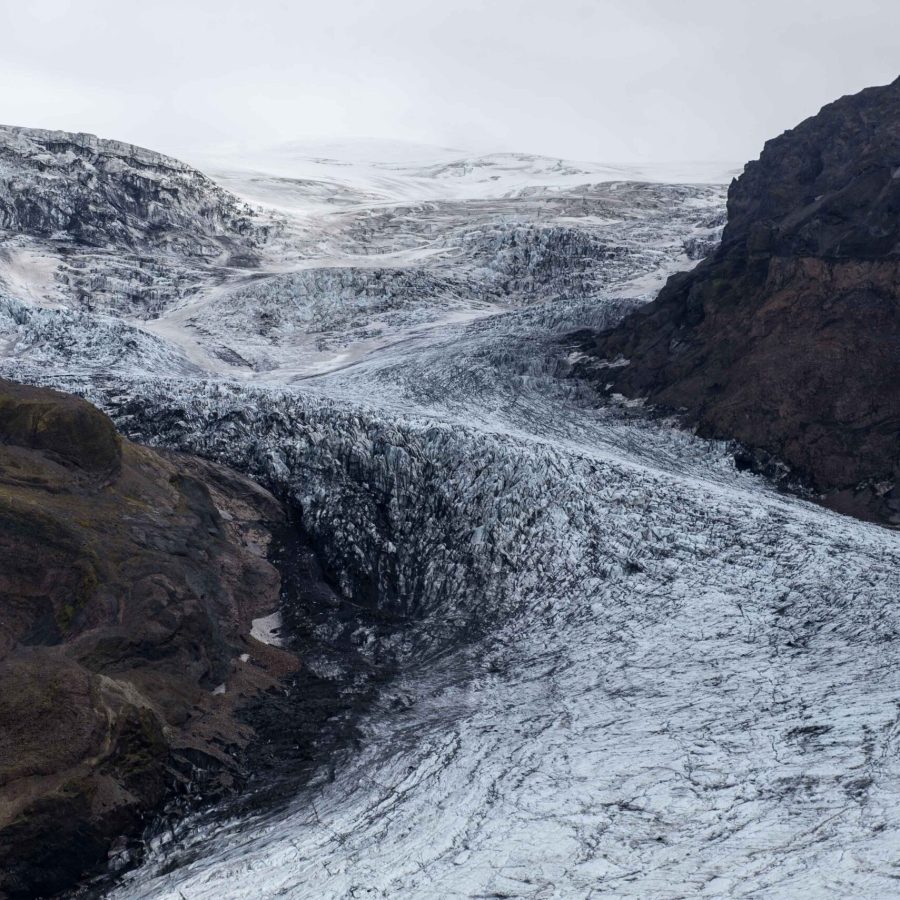 Steep part of Mosakambsjökull, July 2023.