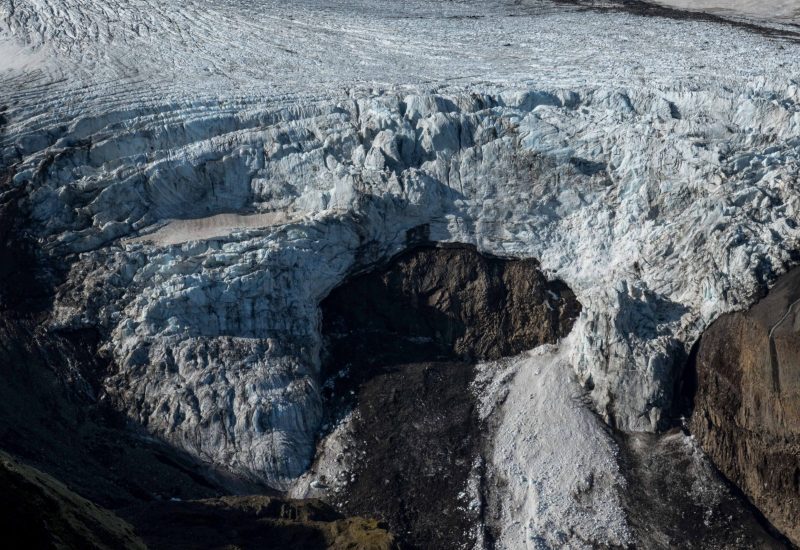De ijsval van de Hafursárjökull, juli 2023.