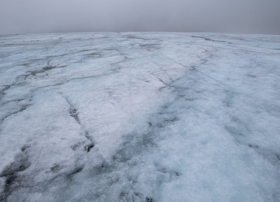 Geen sneeuw op de top van het plateau, augustus 2024.