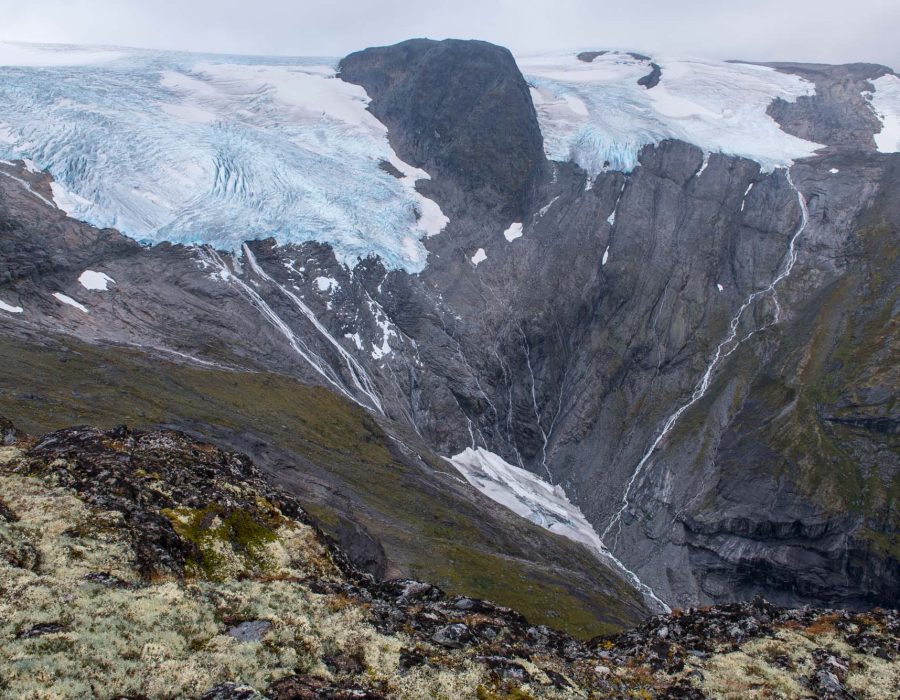 Snow patch below Melkevollbreen.