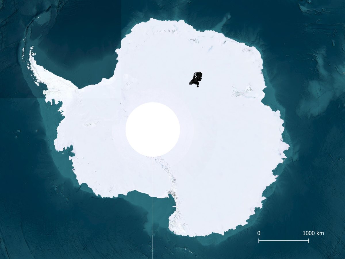 Nederland past 340 keer in Antactica.