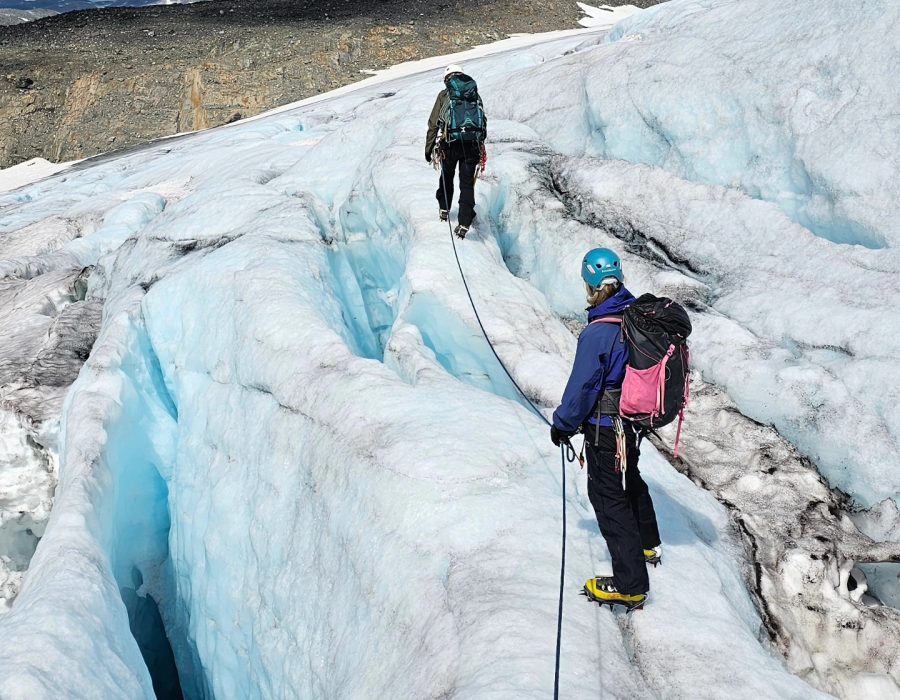 Glacier hike on Bøverbreen. Source: Fjellboms via Facebook.