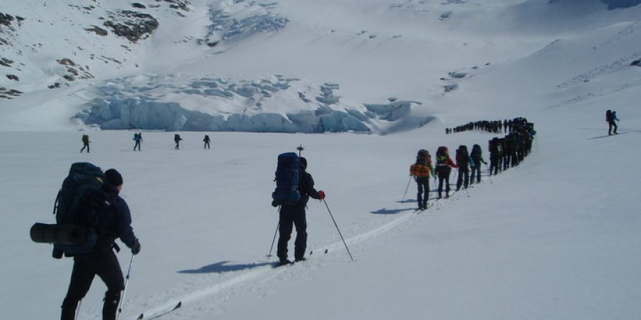 Start of Josten på langs in 2010, when the glacier still calved. Source: Morten Bruaset via facebook.