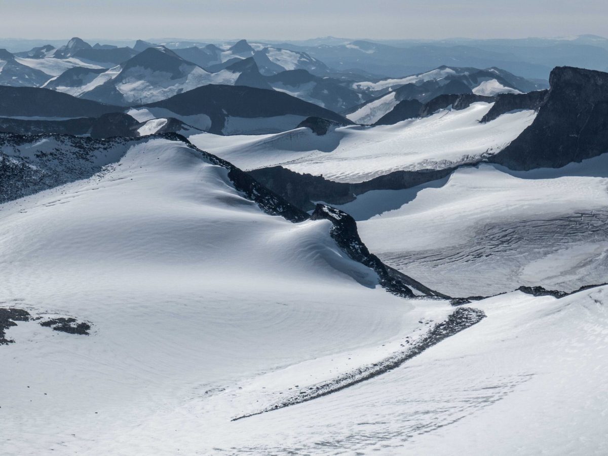 Gletsjers zijn er in vele maten. Jotunheimen, Noorwegen.